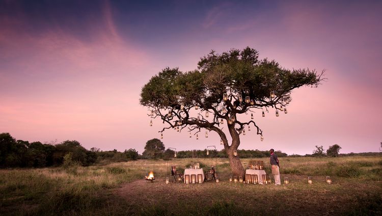 andbeyond Phinda Rock Lodge - Abendessen unte